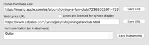Chapter 18 – Specifying A Web Page For Lyrics iTunes Link Field